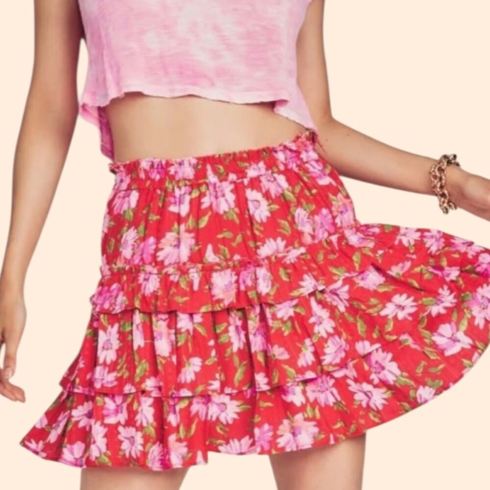 Loveshackfancy Corbett Floral Mini Skirt
